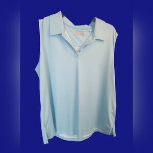 Callaway Women’s Teal Blue Opti-Dry Sleeveless Golf Polo Shirt Size XL